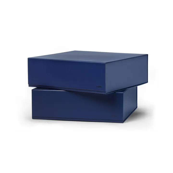 Pac box storage box - Midnight blue, large 32.5x10.5x30 cm, 2-pack - TÔNN furniture