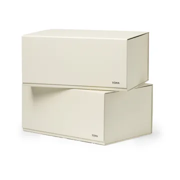 Pac box storage box - Off-white, medium 30x13.5x22 cm, 2-pack - TÔNN furniture