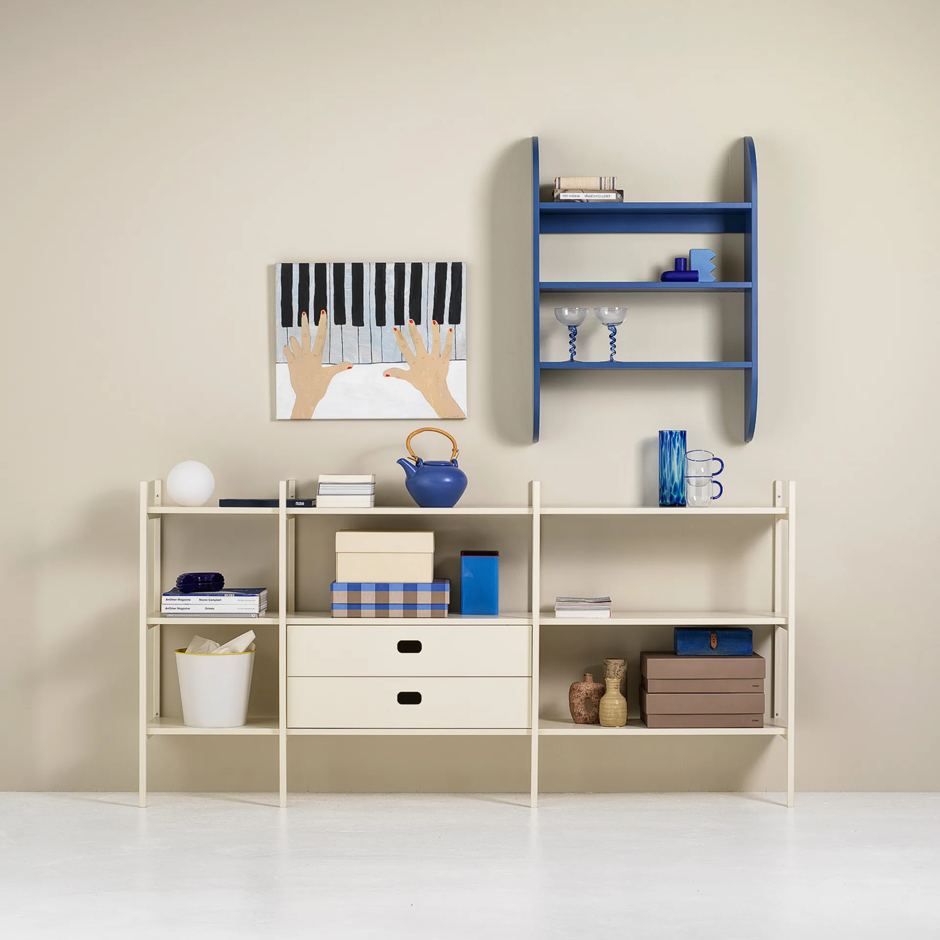 Portal bookcase small, Off white, 201 cm TÔNN furniture
