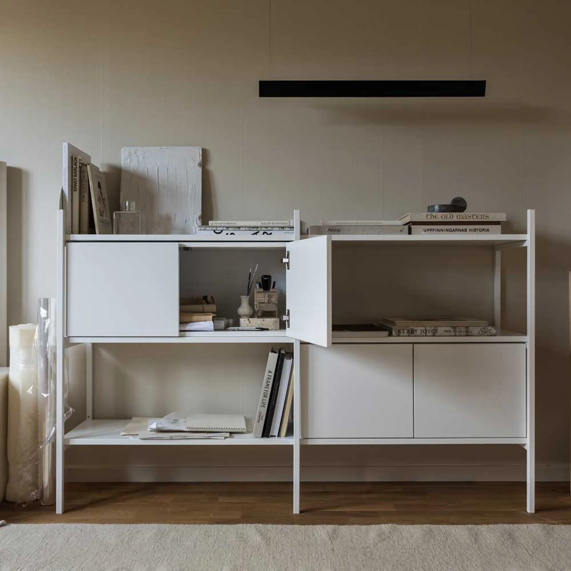 Portal bookcase small, White, 158 cm,  TÔNN furniture