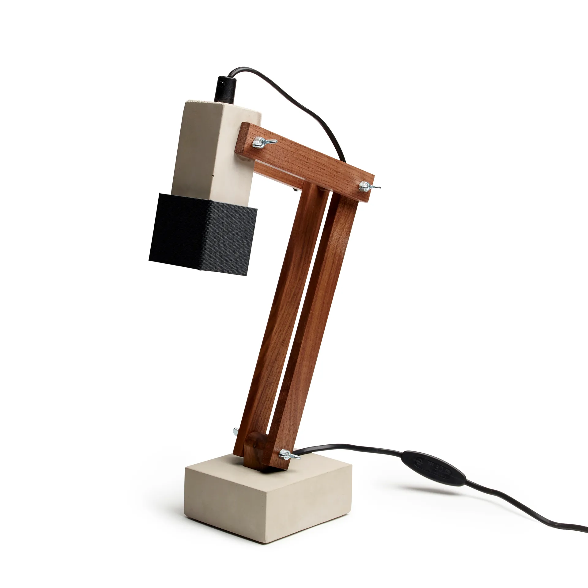 Tove Adman desk lamp, concrete-walnut Tove Adman