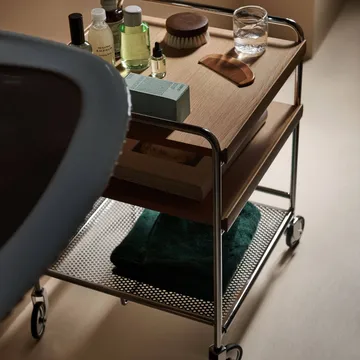 Alima NDS2 serving trolley - Lacquered oak-chrome - &Tradition