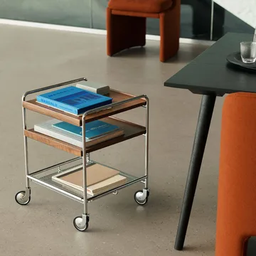Alima NDS2 serving trolley - Lacquered walnut-chrome - &Tradition