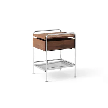 Alima NDS3 side table - Lacquered walnut-chrome - &Tradition