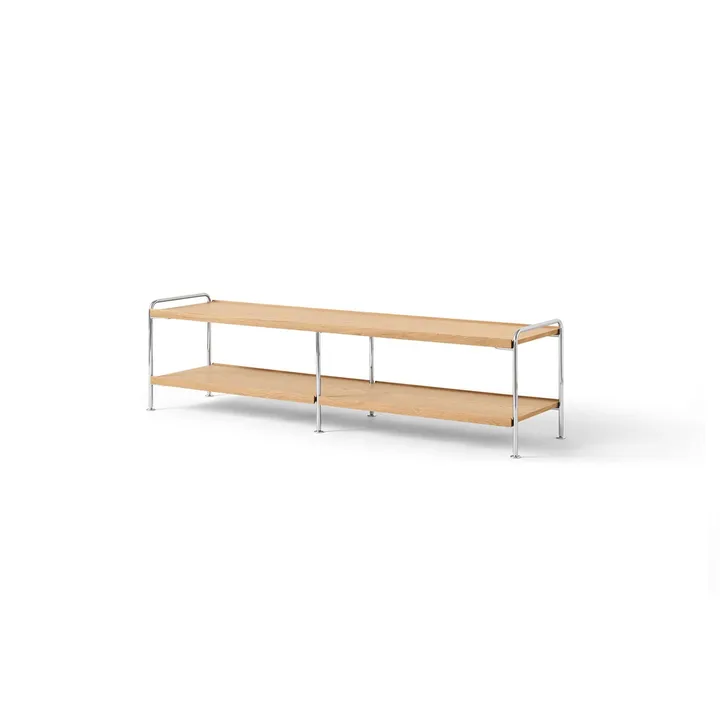 Alima NDS4 console shelf - Lacquered oak-chrome, 162x42x38 cm - &Tradition