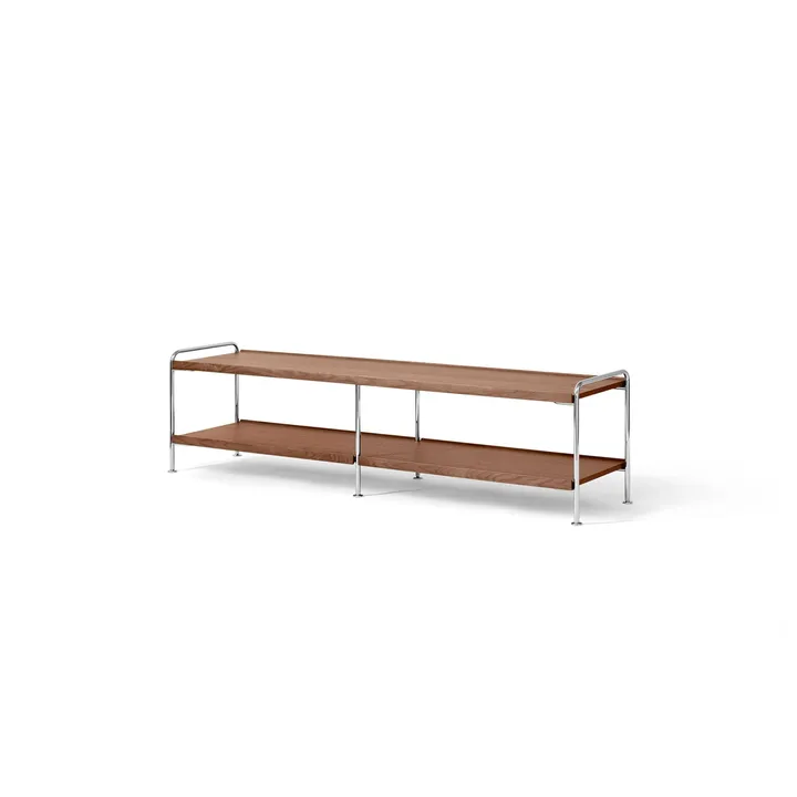Alima NDS4 console shelf - Lacquered walnut-chrome, 162x42x38 cm - &Tradition