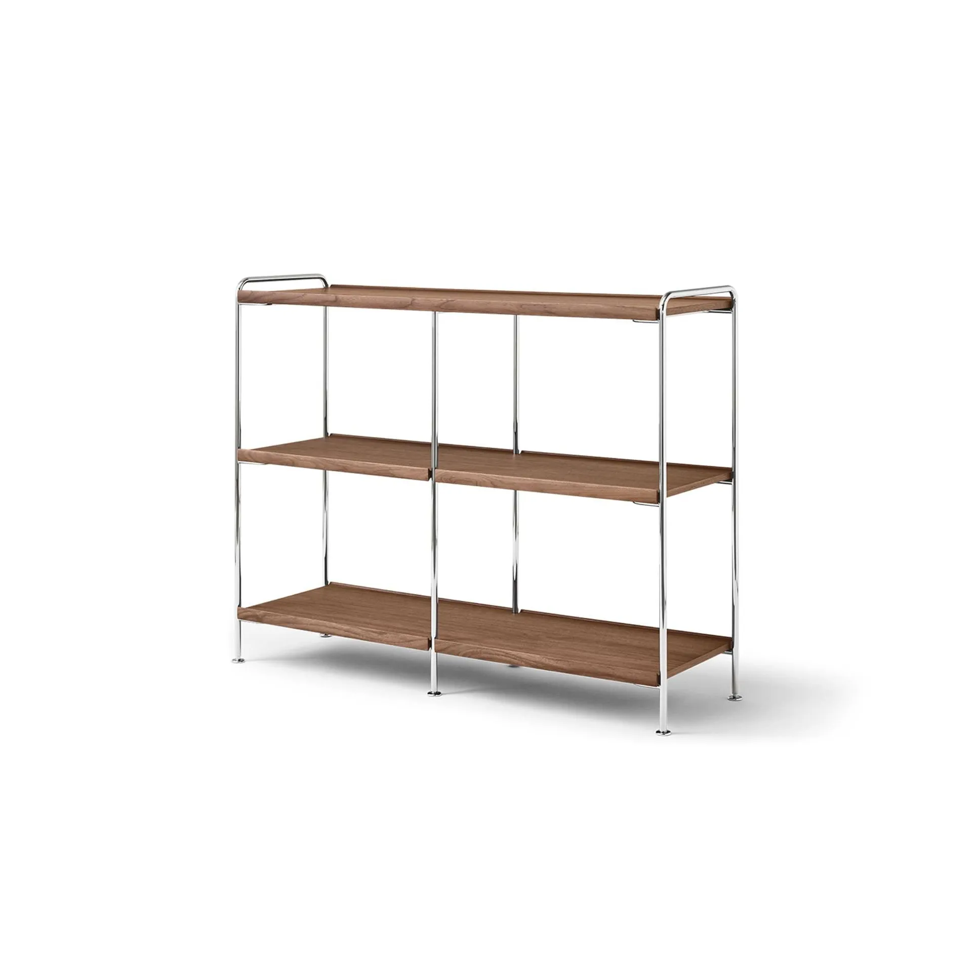 Alima NDS5 shelf, Lacquered walnut-chrome, 123x95x38 cm &Tradition
