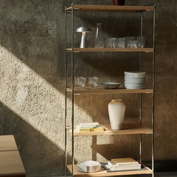 Alima NDS6 shelf - Lacquered oak-chrome - &Tradition