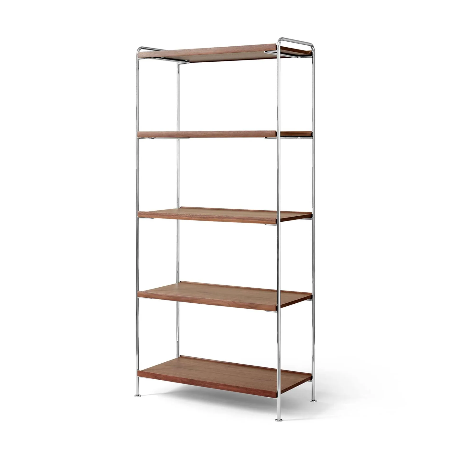 Alima NDS6 shelf, Lacquered walnut-chrome &Tradition