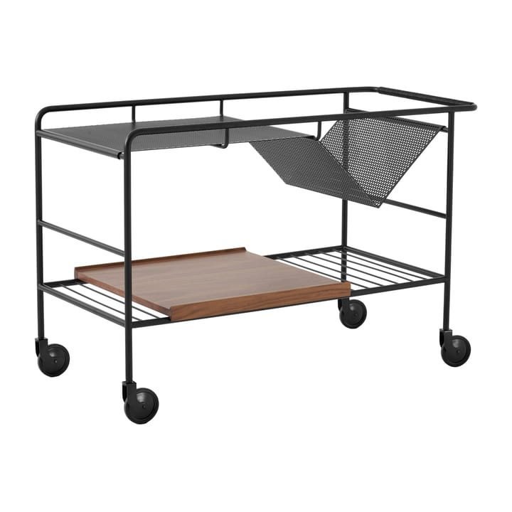 Alima storage trolley varnished walnut - Black & lacquered walnut - &Tradition