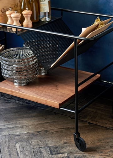 Alima storage trolley varnished walnut - Black & lacquered walnut - &Tradition