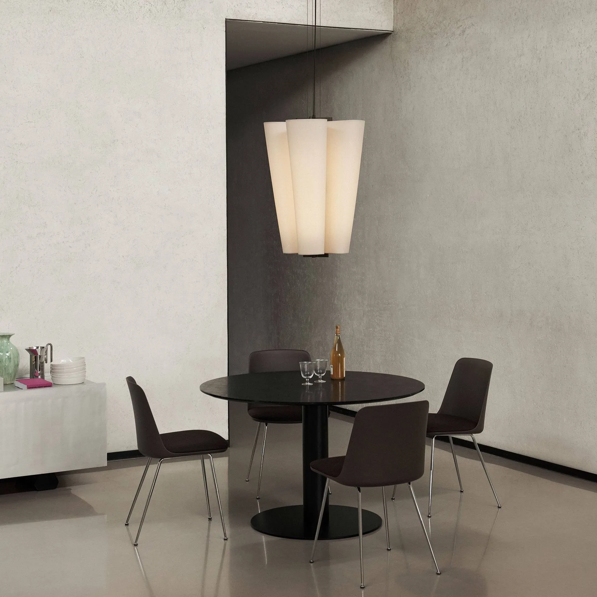 Bella chandelier pendant lamp, SC115, Bronzed & Soft Canvas, Ø54 cm &Tradition