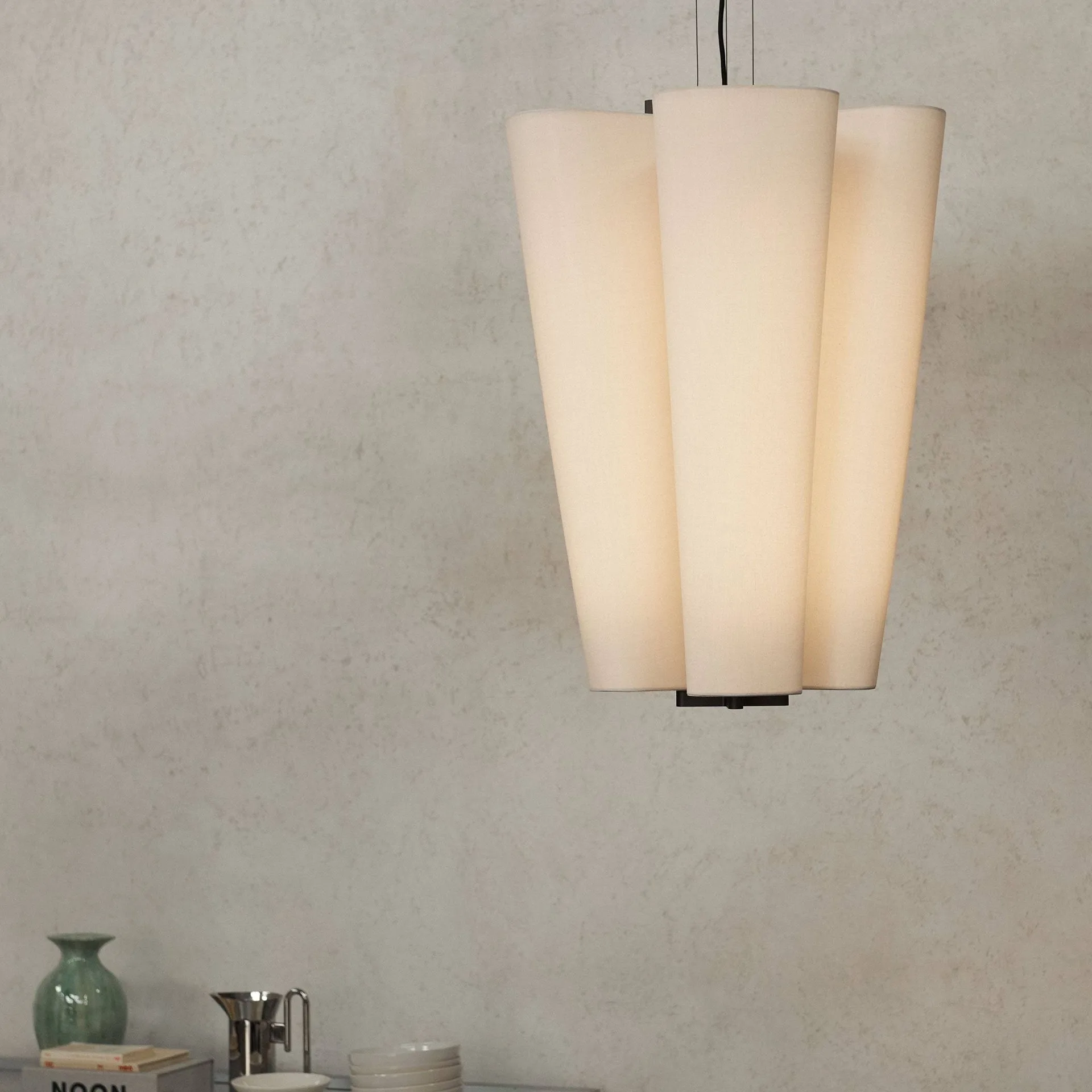 Bella chandelier pendant lamp, SC115, Bronzed & Soft Canvas, Ø54 cm &Tradition