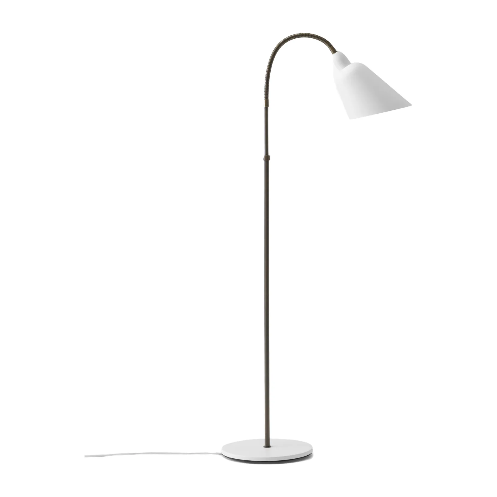 Bellevue AJ7 floor lamp Anniversary Edition, White-bronzed brass &Tradition