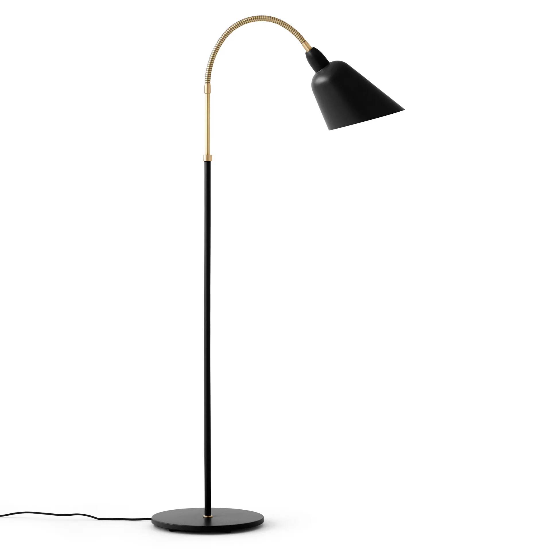 Bellevue AJ7 floor lamp, Black-brass &Tradition
