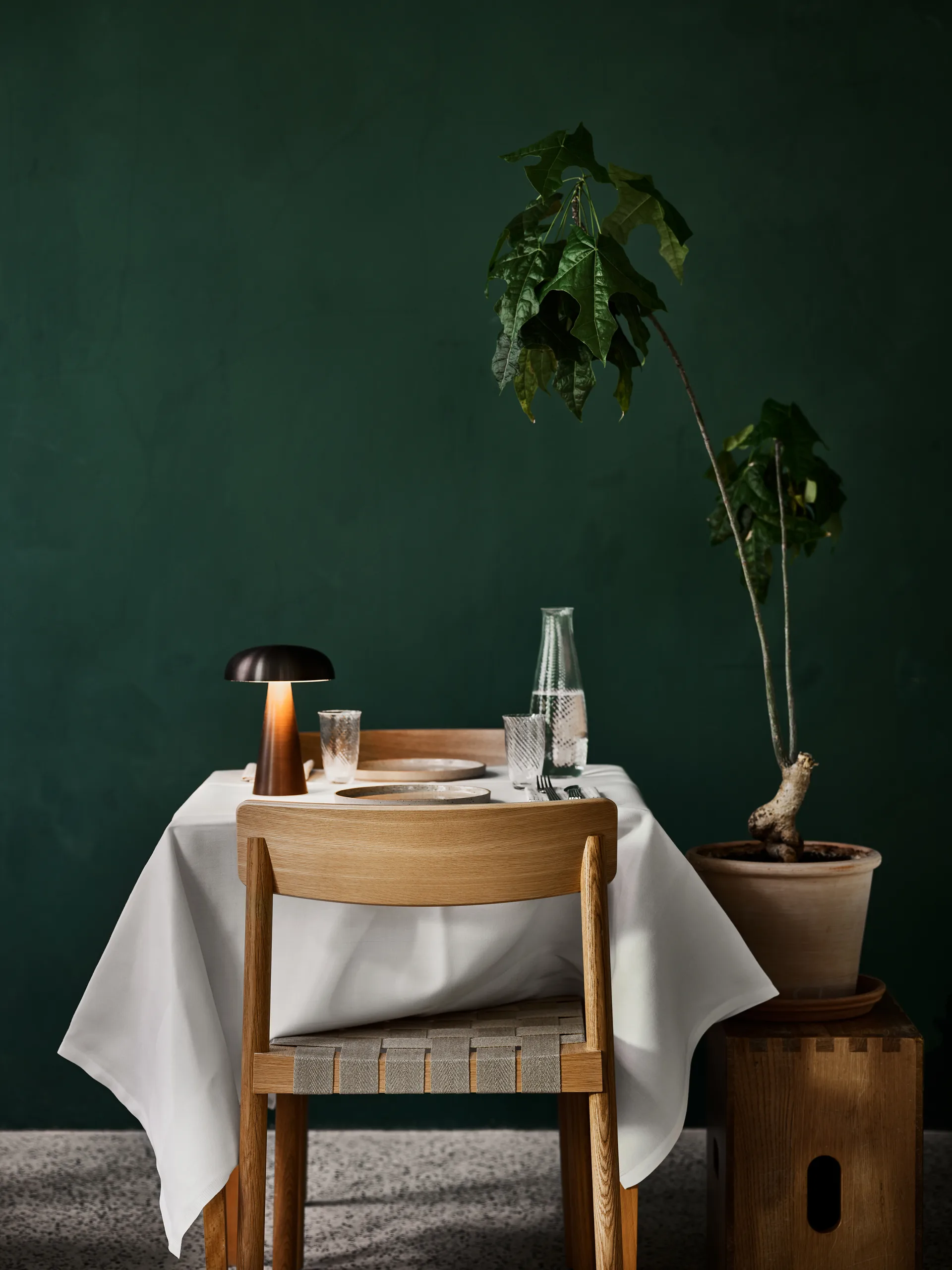 Betty TK1 Chair, Oak, natural braided linen band seat &Tradition