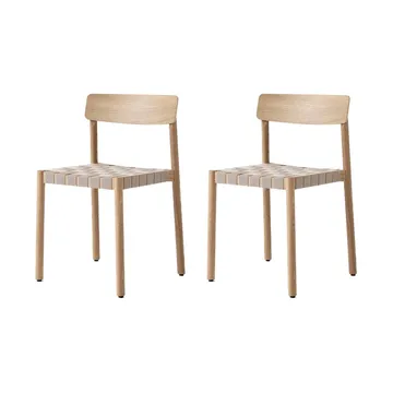 Betty TK1 chair, Oak-natural woven linen strap seat, 2-pack - &Tradition