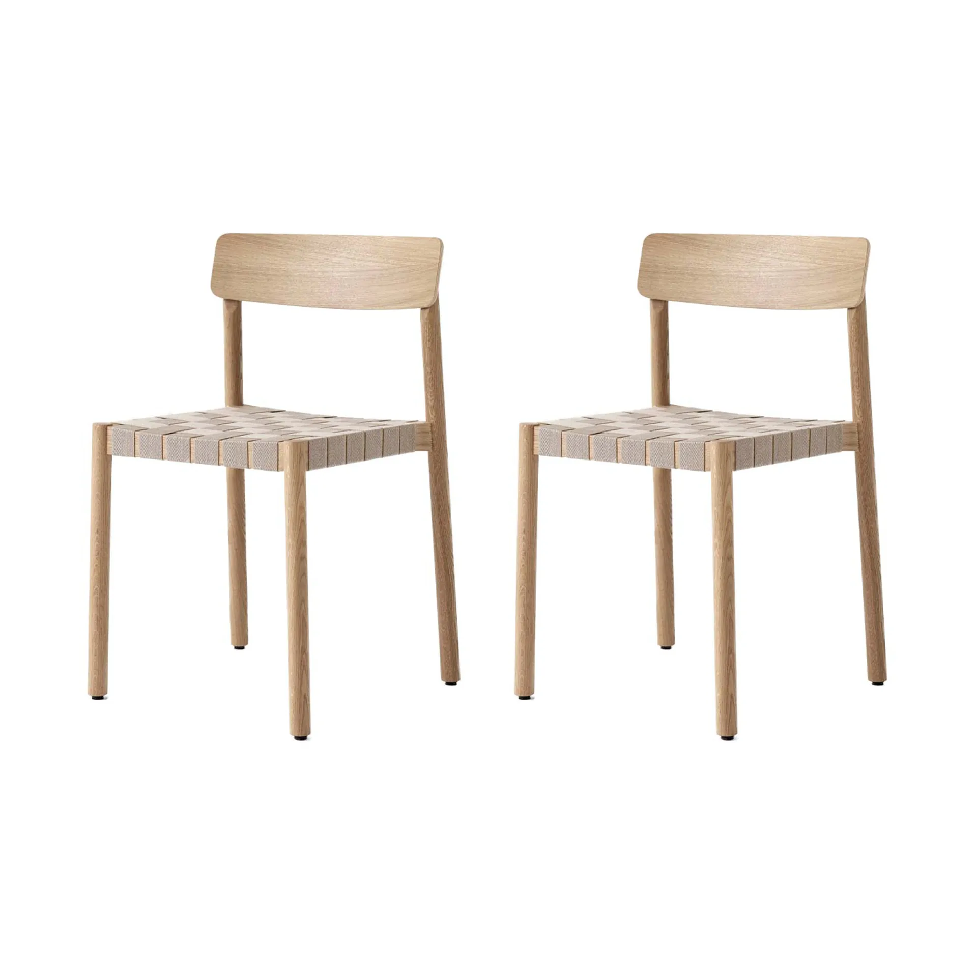 Betty TK1 chair, Oak-natural woven linen strap seat, 2-pack &Tradition
