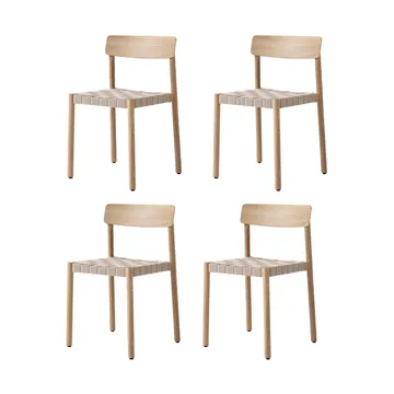 Betty TK1 chair, Oak-natural woven linen strap seat, 4-pack - &Tradition