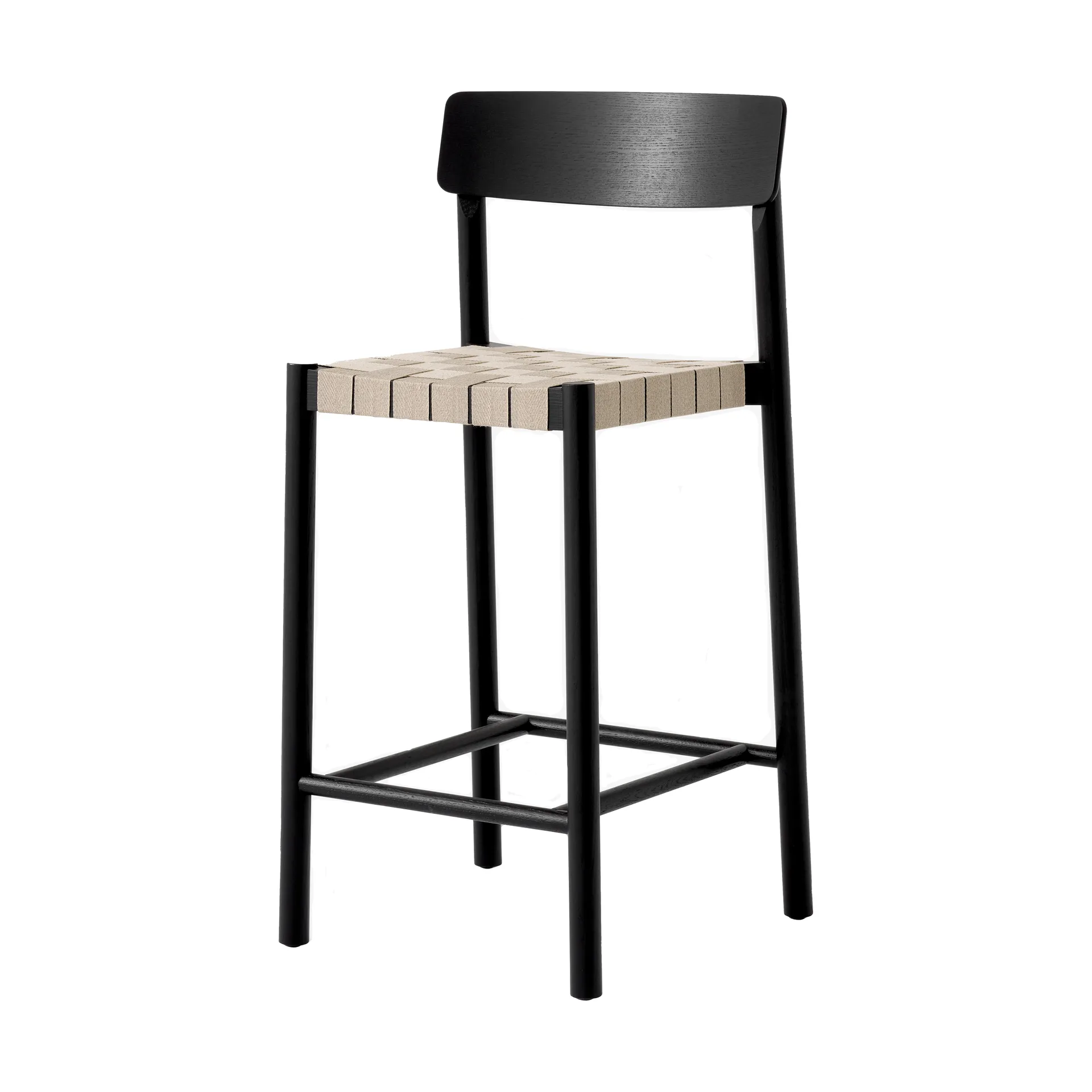 Betty TK12 Counter Chair 65 cm, Natural linen-black lacquered ash &Tradition