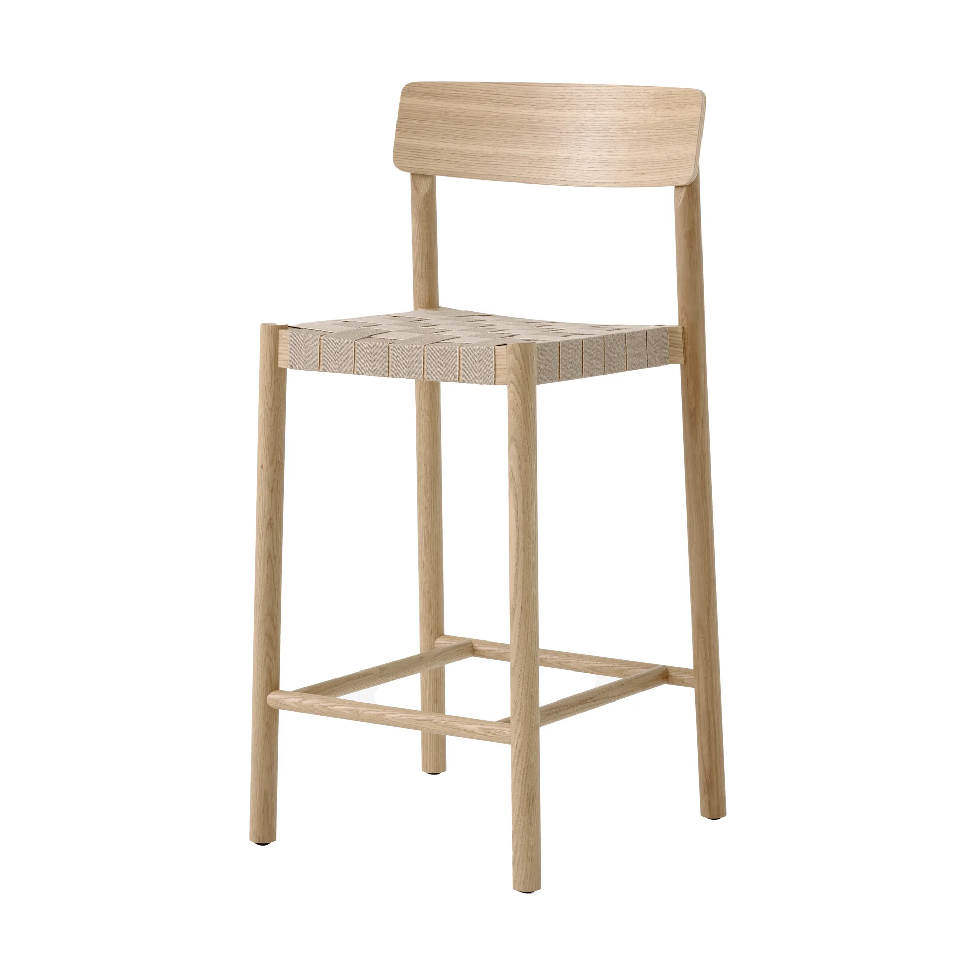 Betty TK12 Counter Chair 65 cm, Natural linen-lacquered solid oak &Tradition