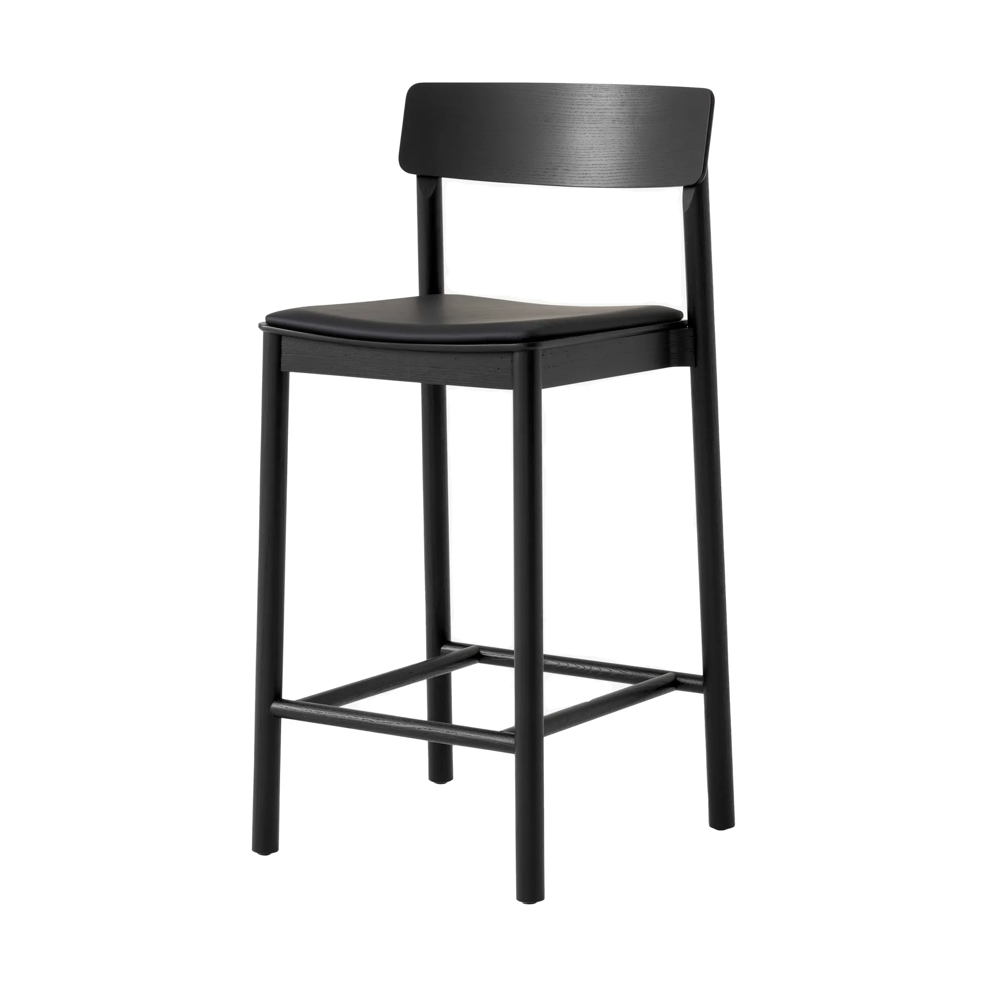 Betty TK14 Counter Chair 65 cm, Noble leather black-black laquered ash &Tradition