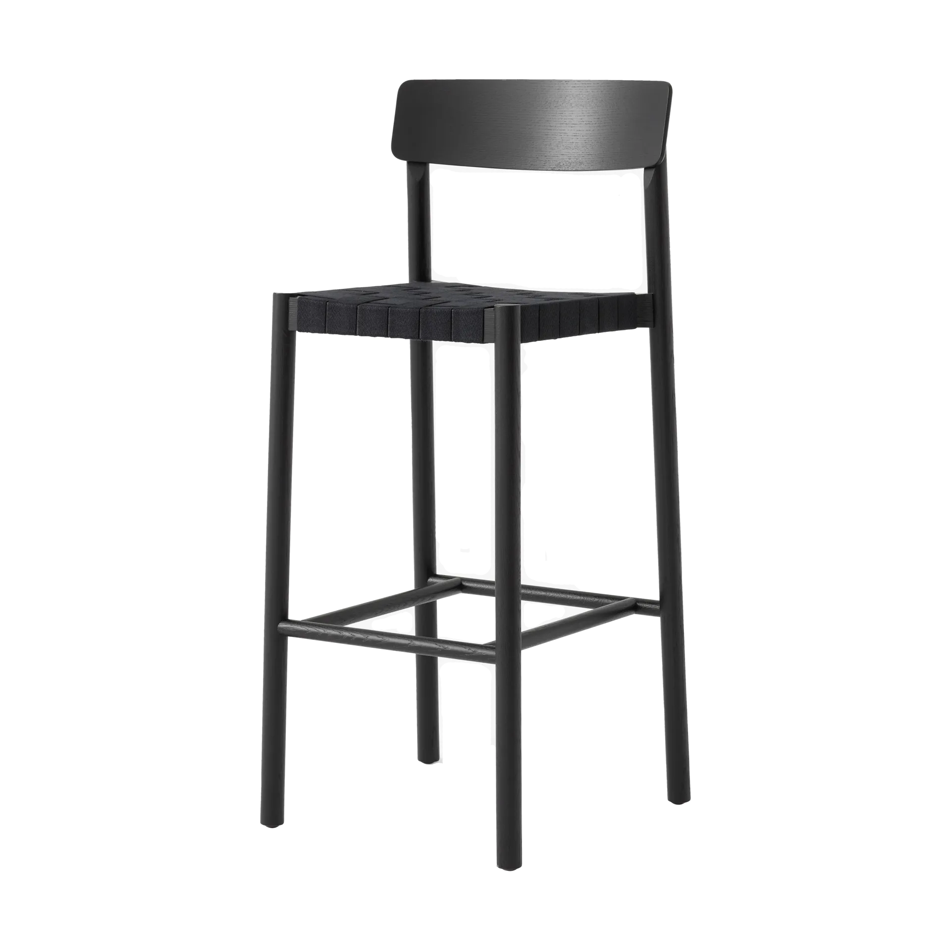 Betty TK15 Bar Chair 75 cm, Black lacquered ash-black linen &Tradition