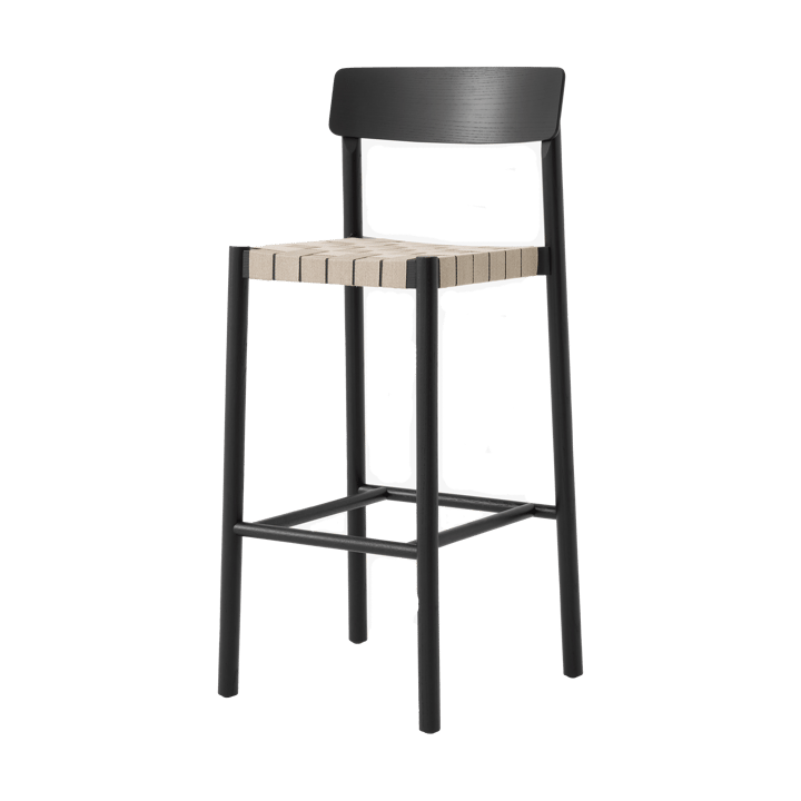 Betty TK15 Bar Chair 75 cm - Black lacquered ash-natural linen - &Tradition