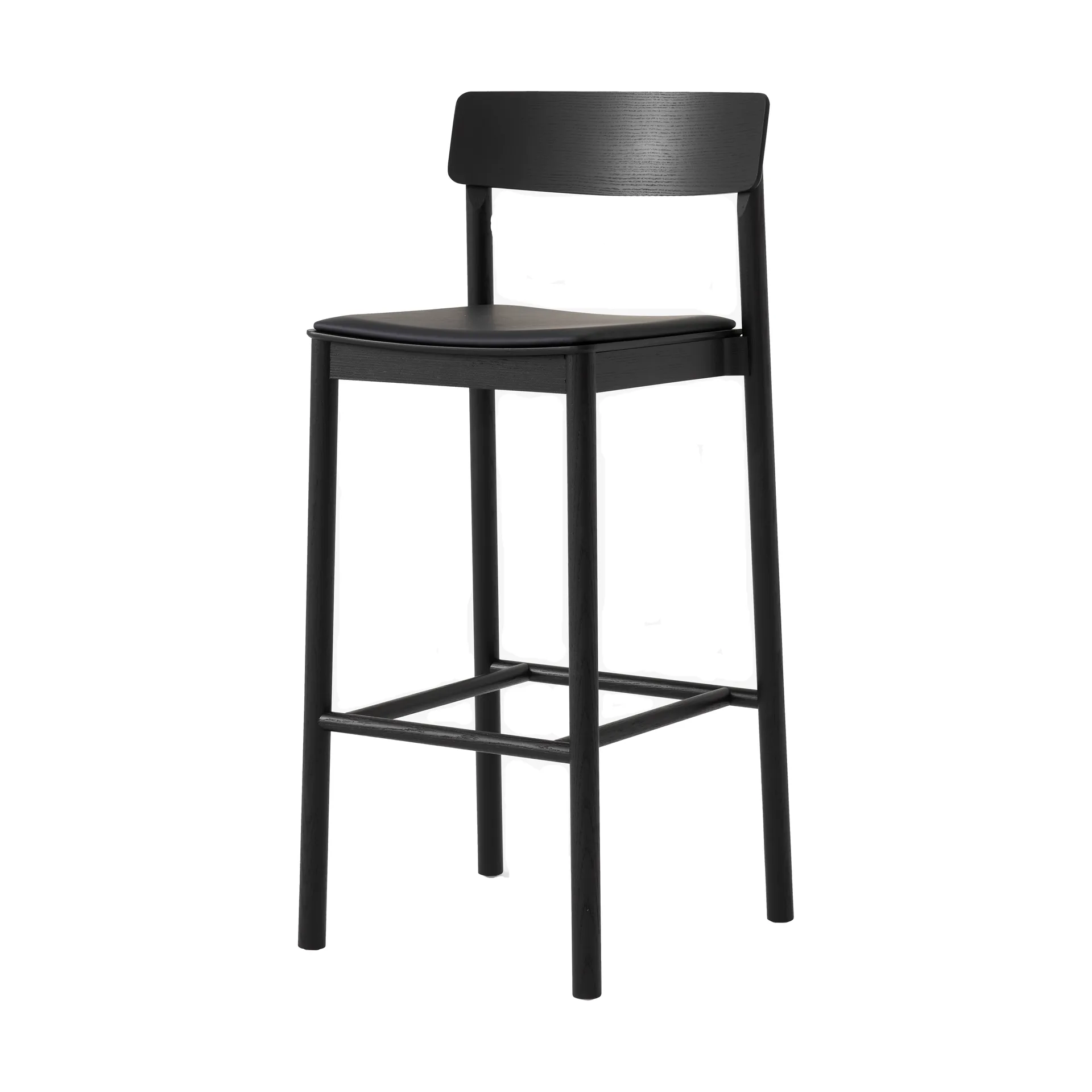 Betty TK17 Bar Chair 75 cm, Noble leather black-black laquered ash &Tradition