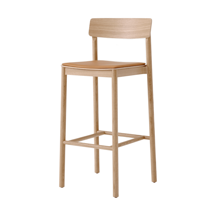 Betty TK17 Bar Chair 75 cm - Noble leather cognac-laquered solid oak - &Tradition