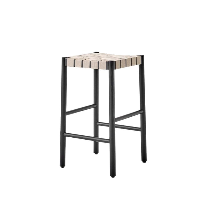 Betty TK7 barstool - Black, nature braided linen band seat - &Tradition