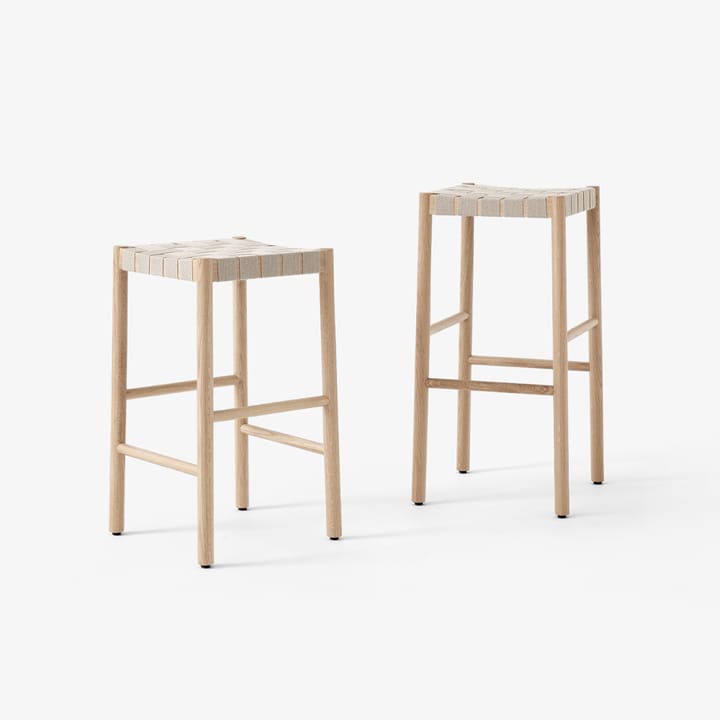 Betty TK8 barstool, Maroon, natural braided linen band seat &Tradition