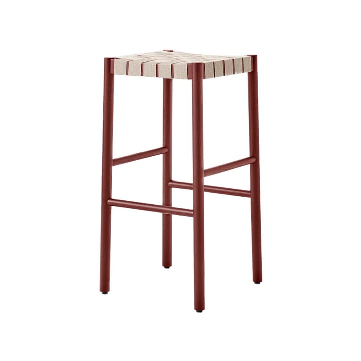 Betty TK8 barstool - Maroon, natural braided linen band seat - &Tradition