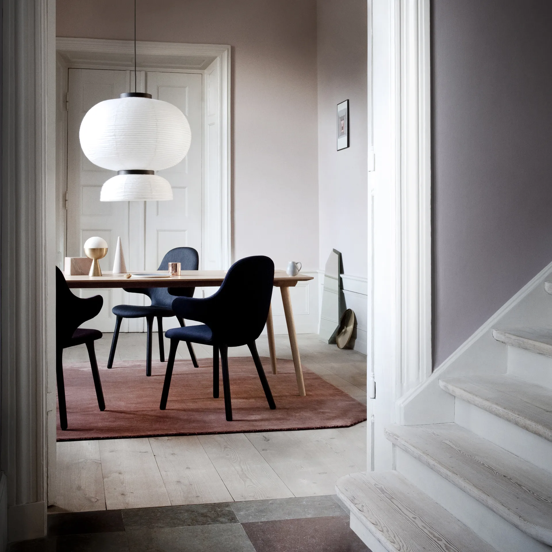 Catch JH1 chair, Balder 782 dark blue-black oak &Tradition