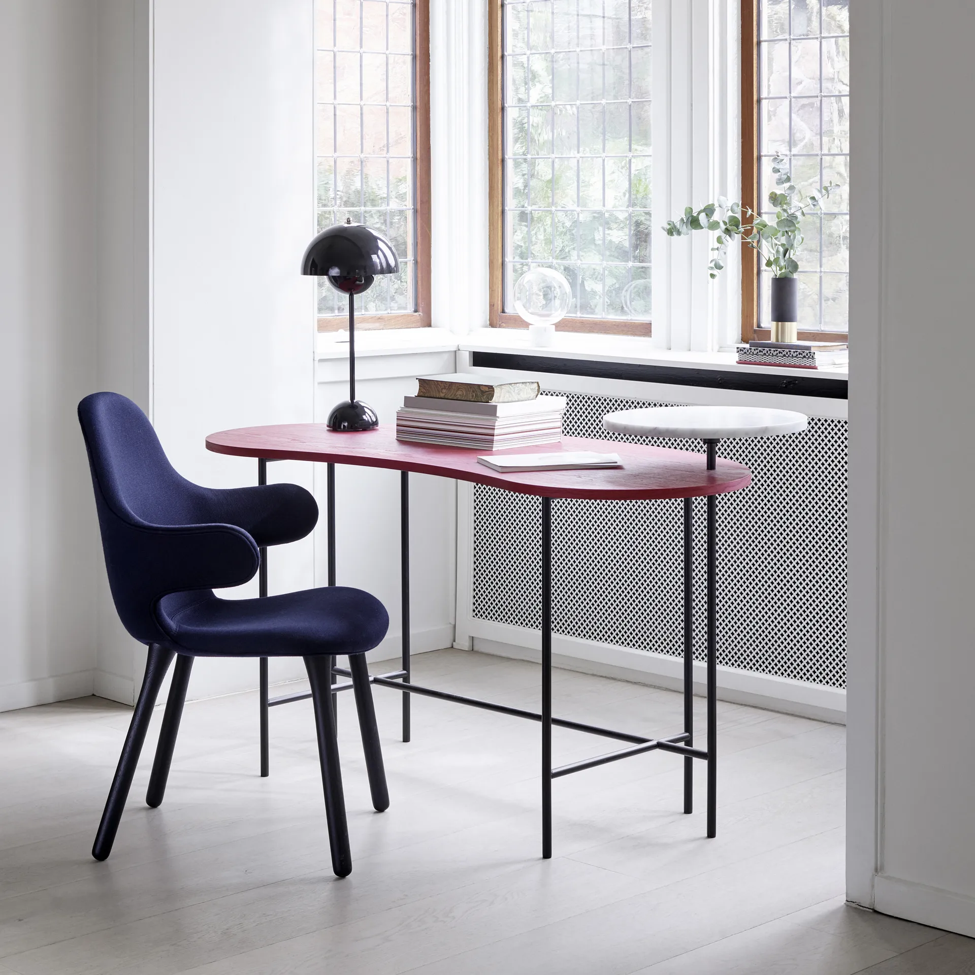 Catch JH1 chair, Balder 782 dark blue-black oak &Tradition