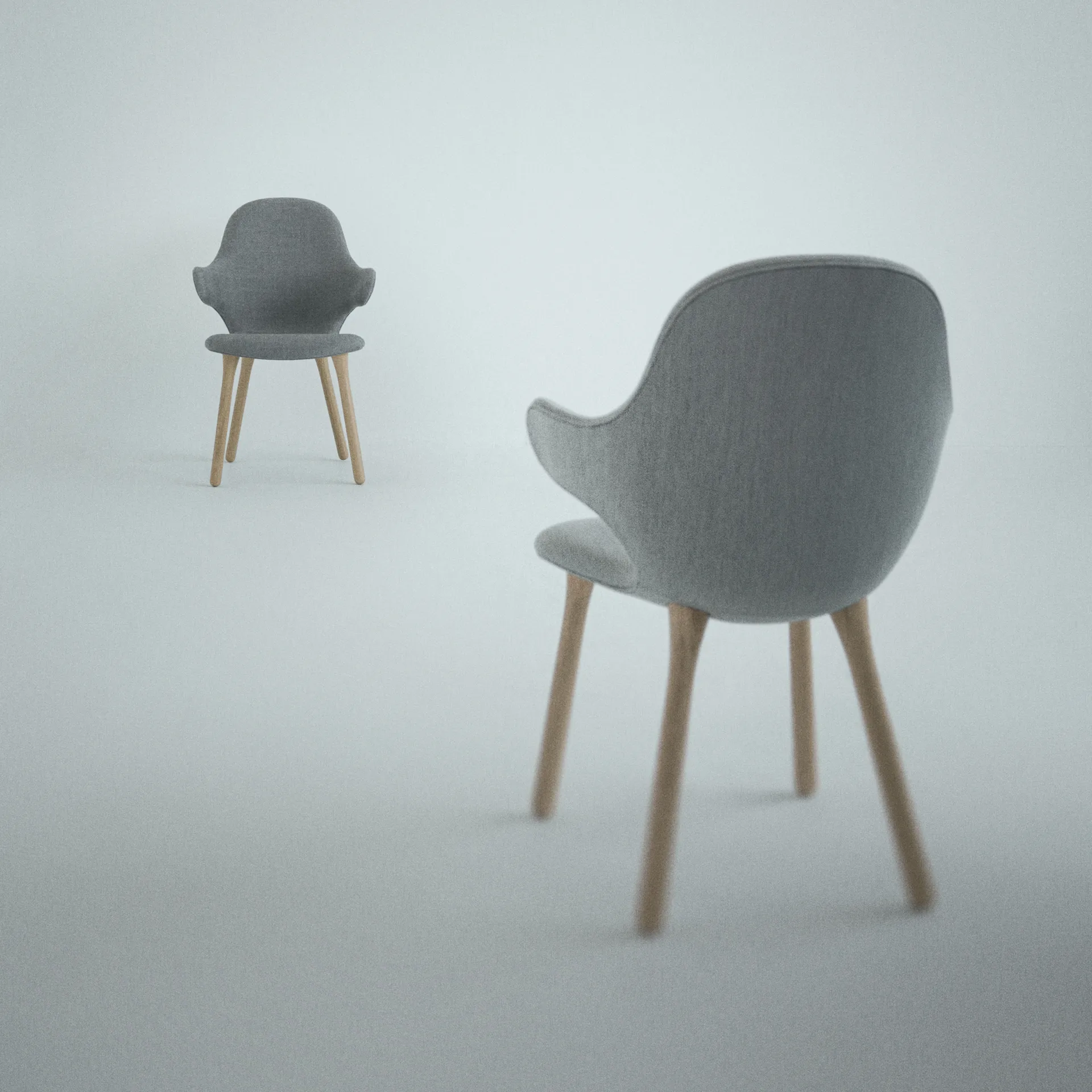 Catch JH1 chair, Balder 782 dark blue-black oak &Tradition