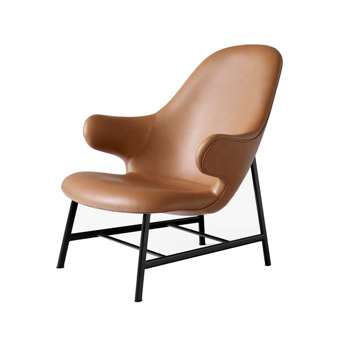 Catch JH13 lounge chair - Leather silk cognac, black powder coated legs - &Tradition