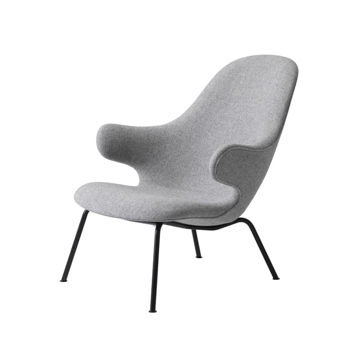 Catch JH14 lounge chair - Fabric hallingdal 110 grey, black lacquered steel legs - &Tradition