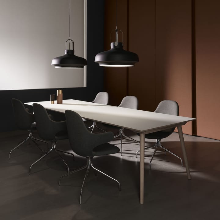 Catch JH2 office chair, Fabric remix 242 beige/grey, black stand &Tradition