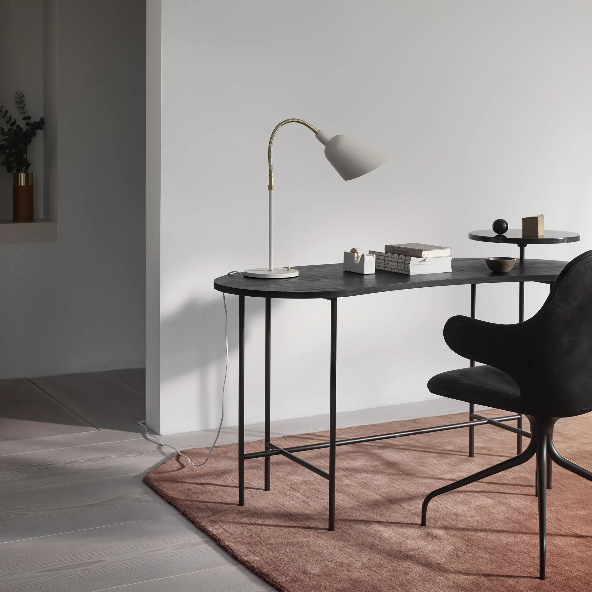 Catch JH2 office chair, Fabric remix 242 beige/grey, black stand &Tradition