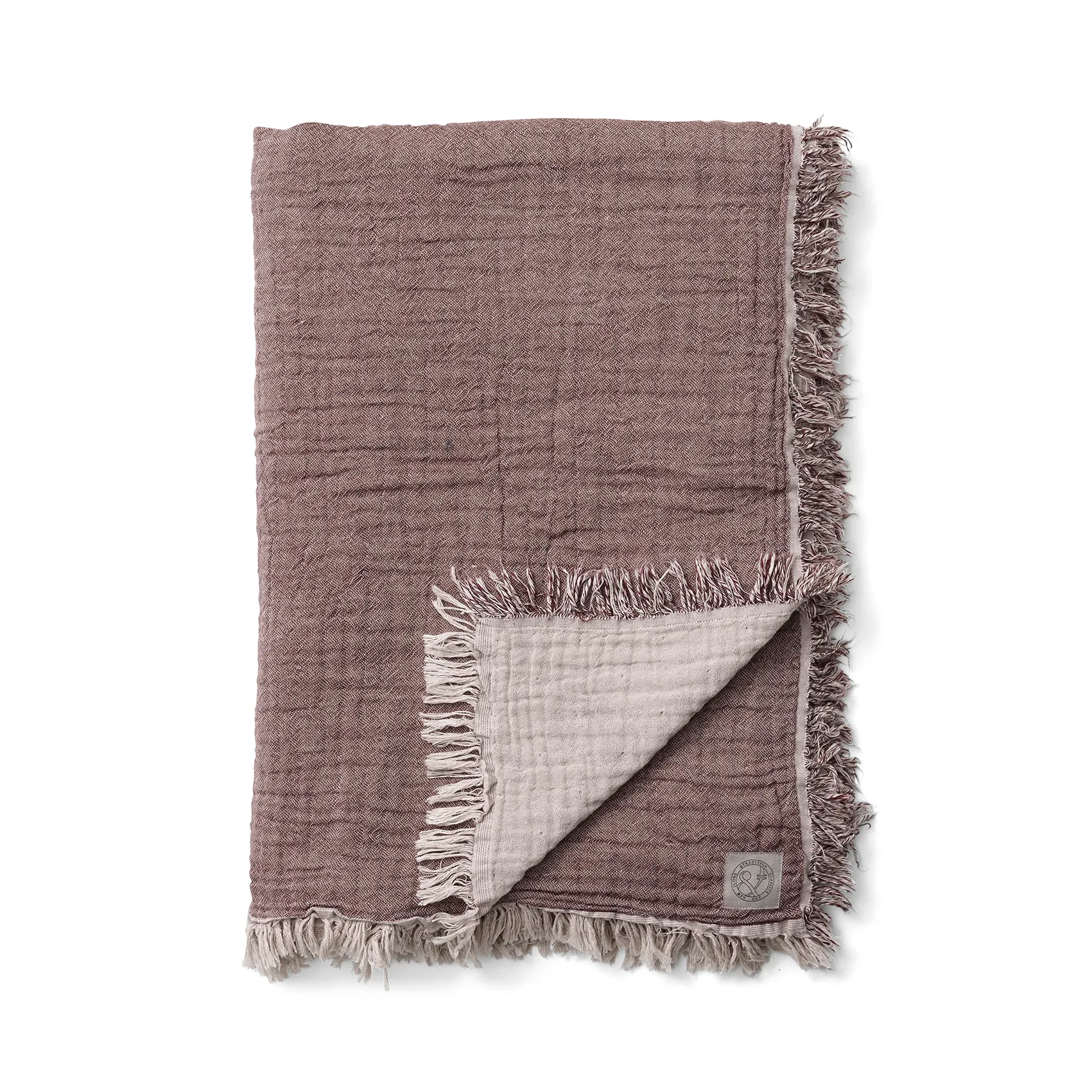 Collect cotton throw SC32 140x210 cm, cloud & burgundy (beige-red) &Tradition