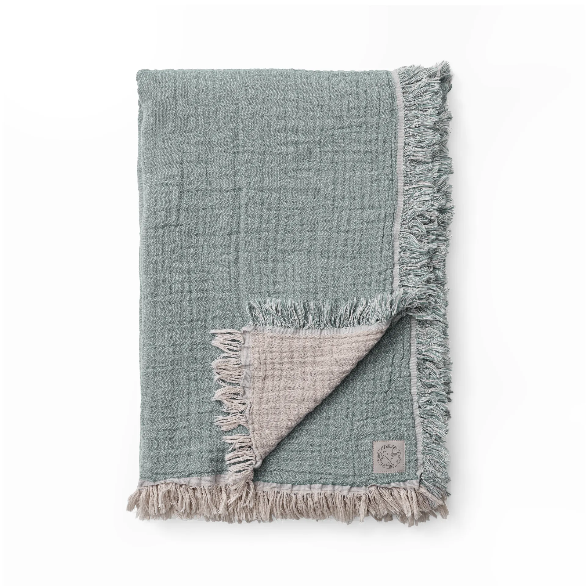 Collect cotton throw SC33 260x260 cm, Cloud & Sage &Tradition