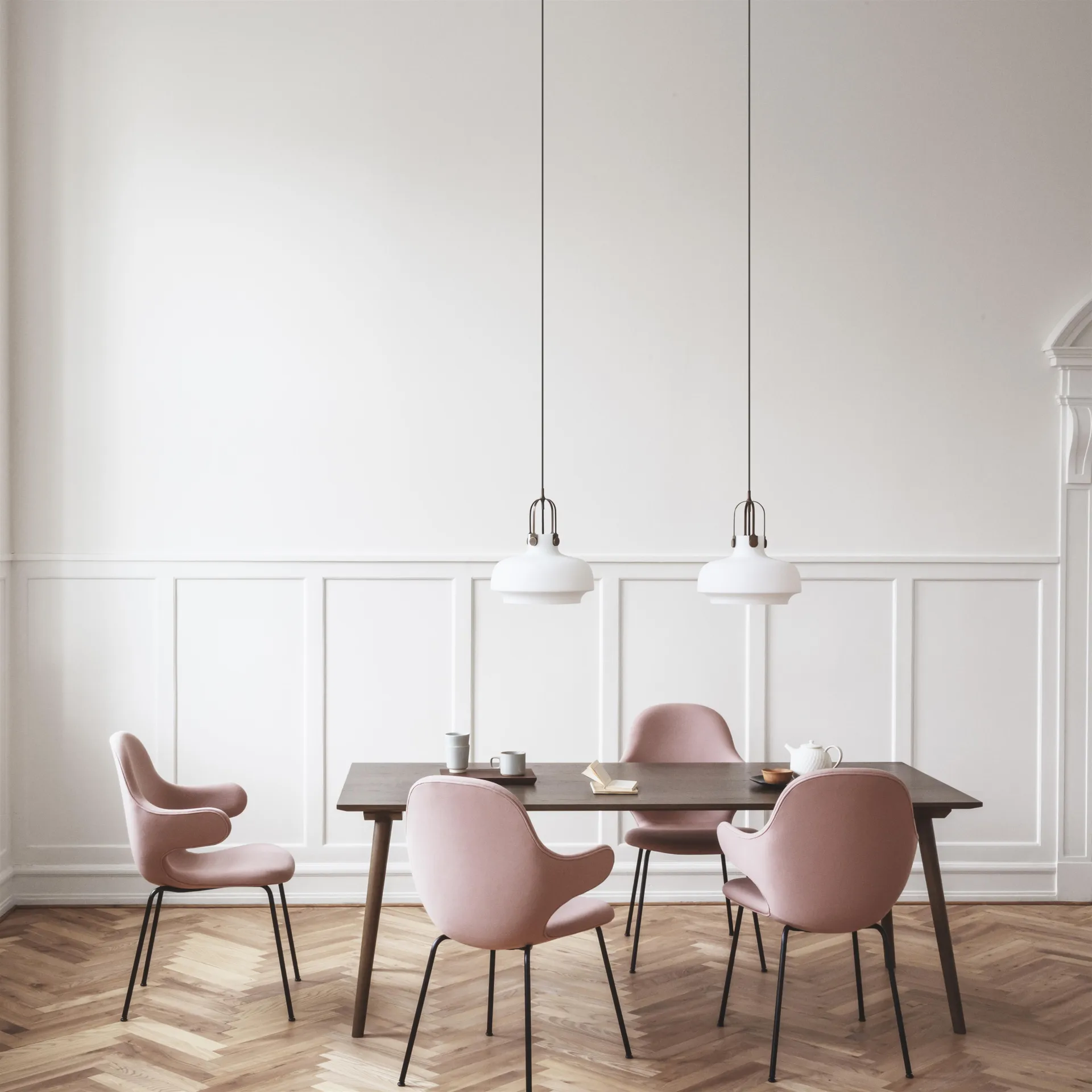 Copenhagen pendant lamp SC6, opal glass-brass &Tradition