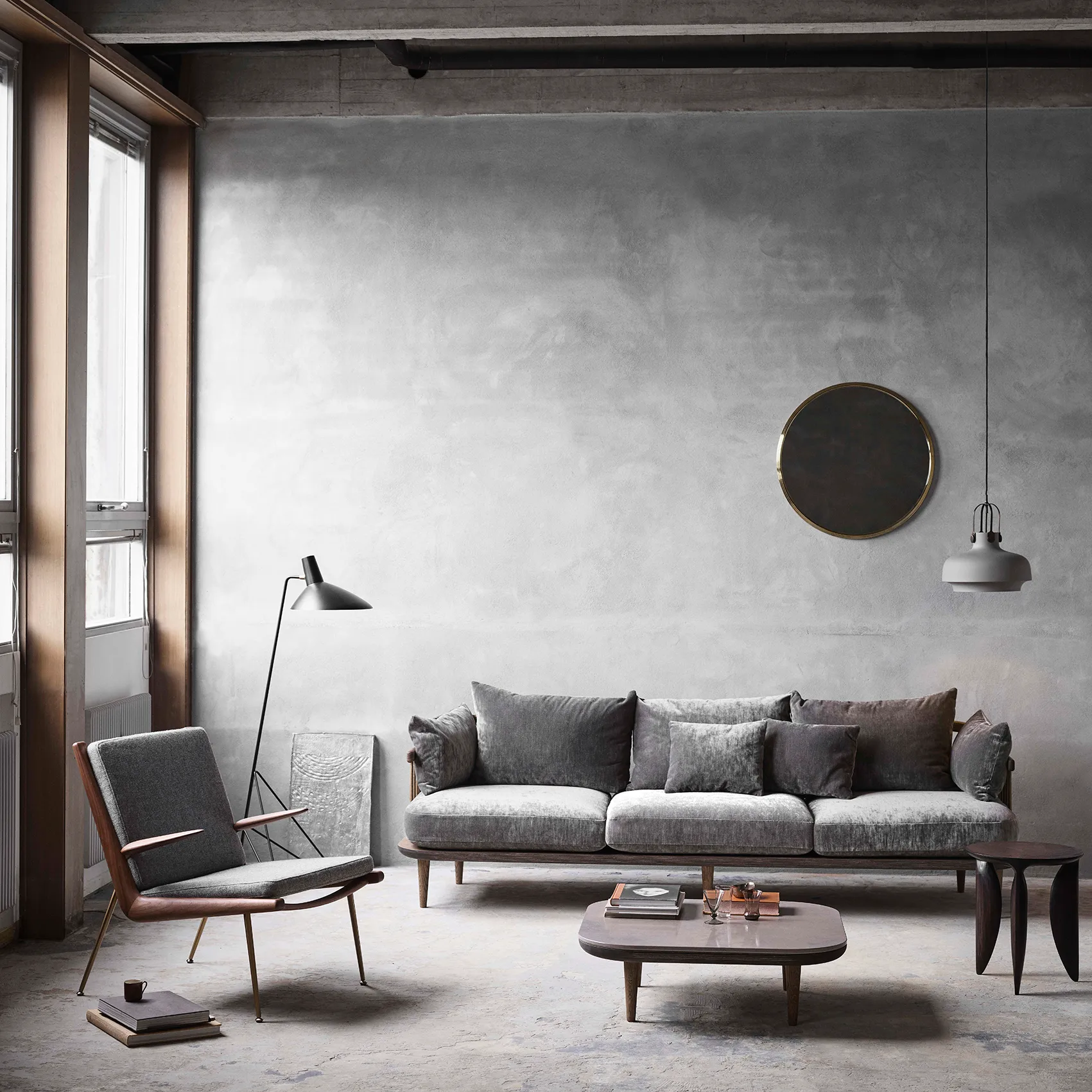 Copenhagen pendant SC7, matte stone (grey) &Tradition