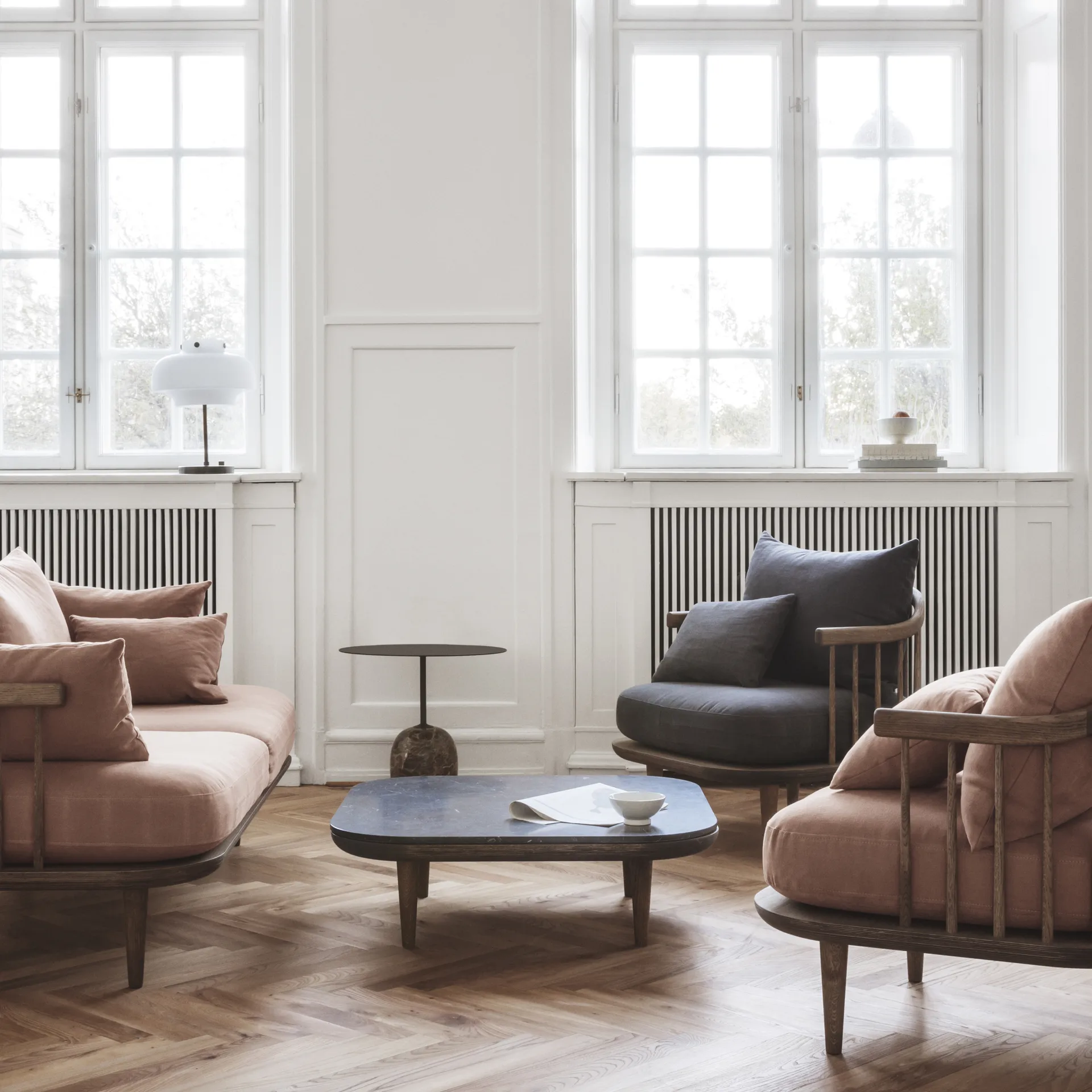 Copenhagen table lamp SC13, opal glass-brass &Tradition