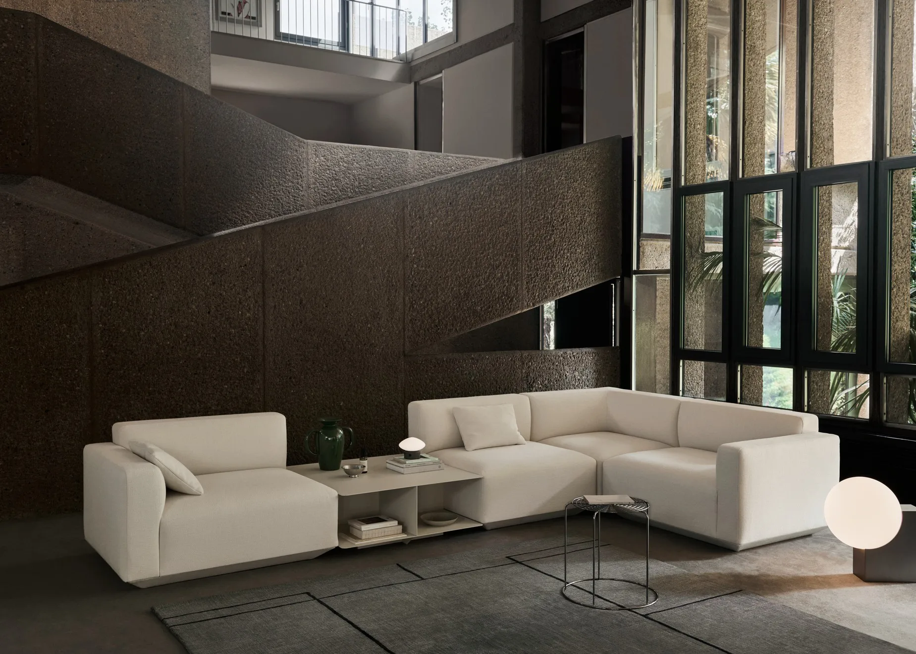 Develius EV3 coffee table, Steel ivory, Ø89x40 cm &Tradition