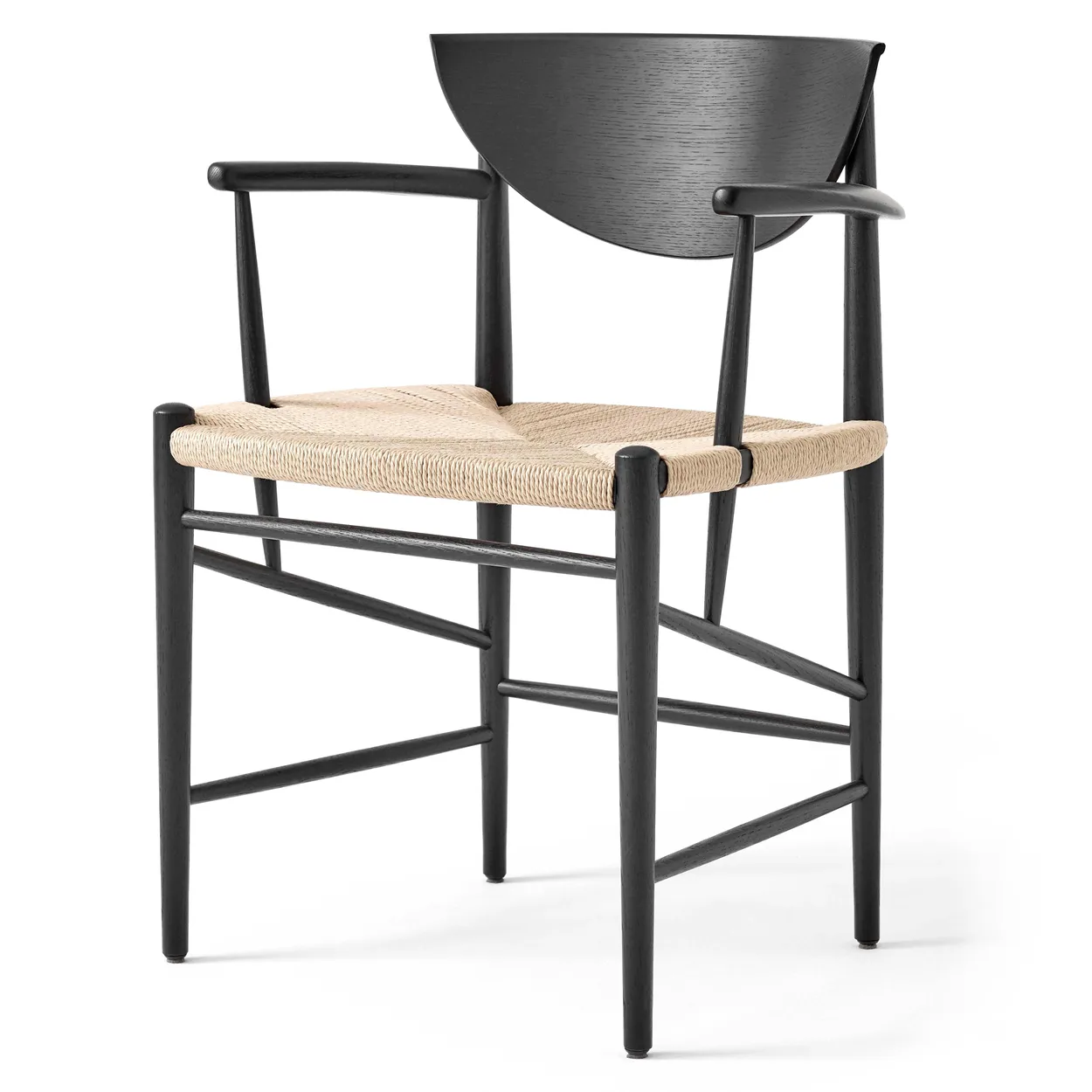 &Tradition Drawn chair HM4 with armrest Black oak | Scandinavian Design | Chairs | Black