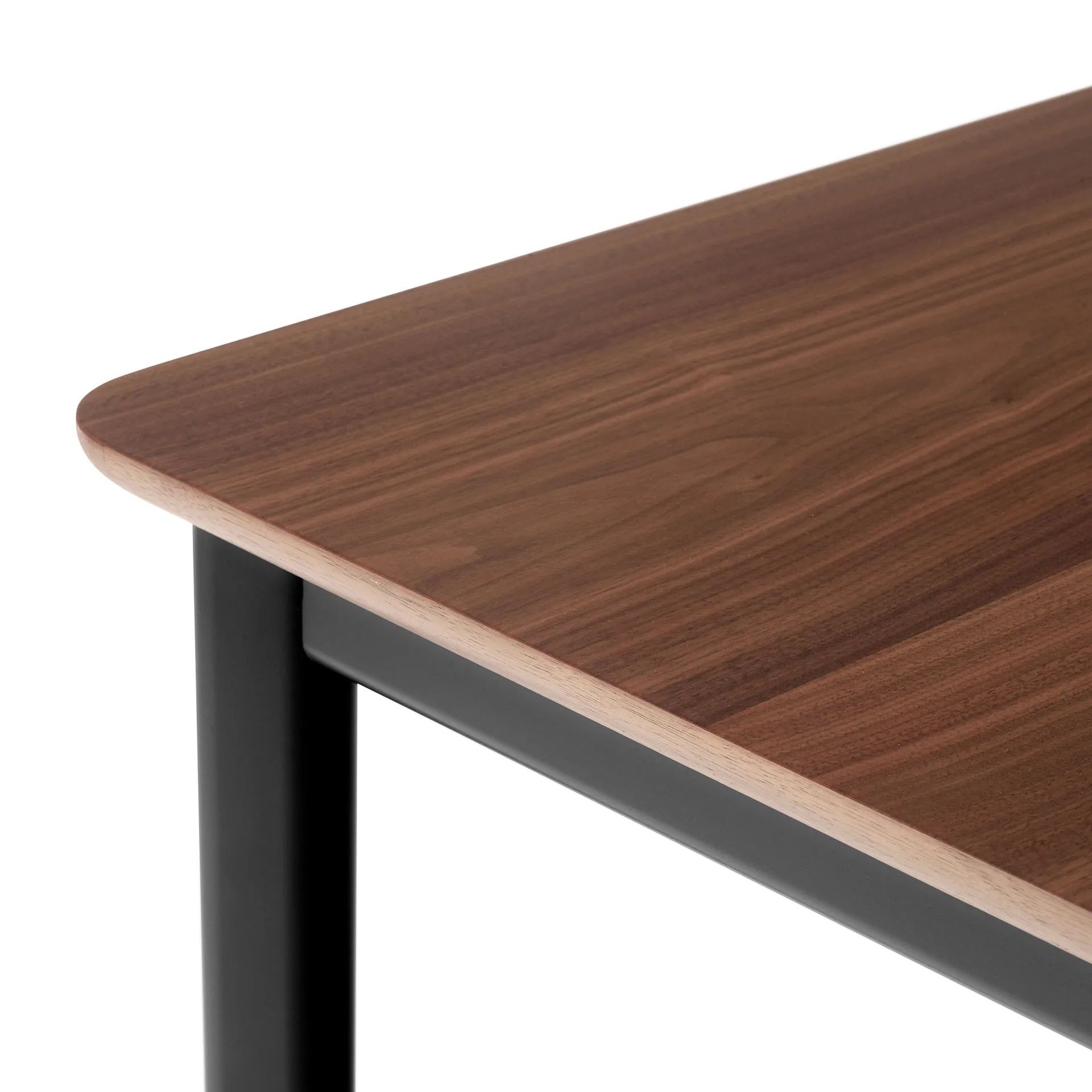 Drip HW115 dining table 83x143 cm, Black frame-clear lacq. walnut &Tradition