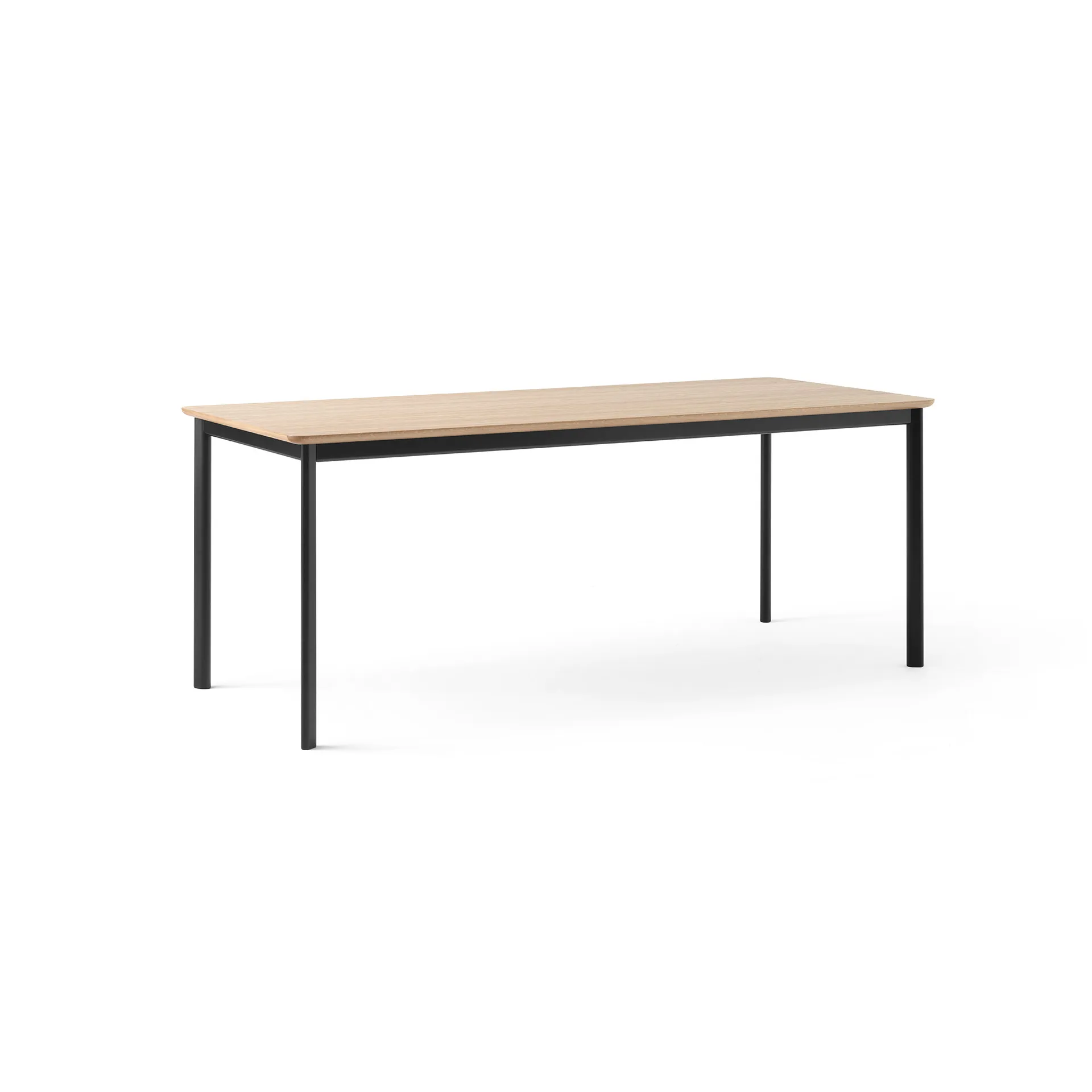 Drip HW116 dining table 83x193 cm, Black frame-clear lacq. oak &Tradition