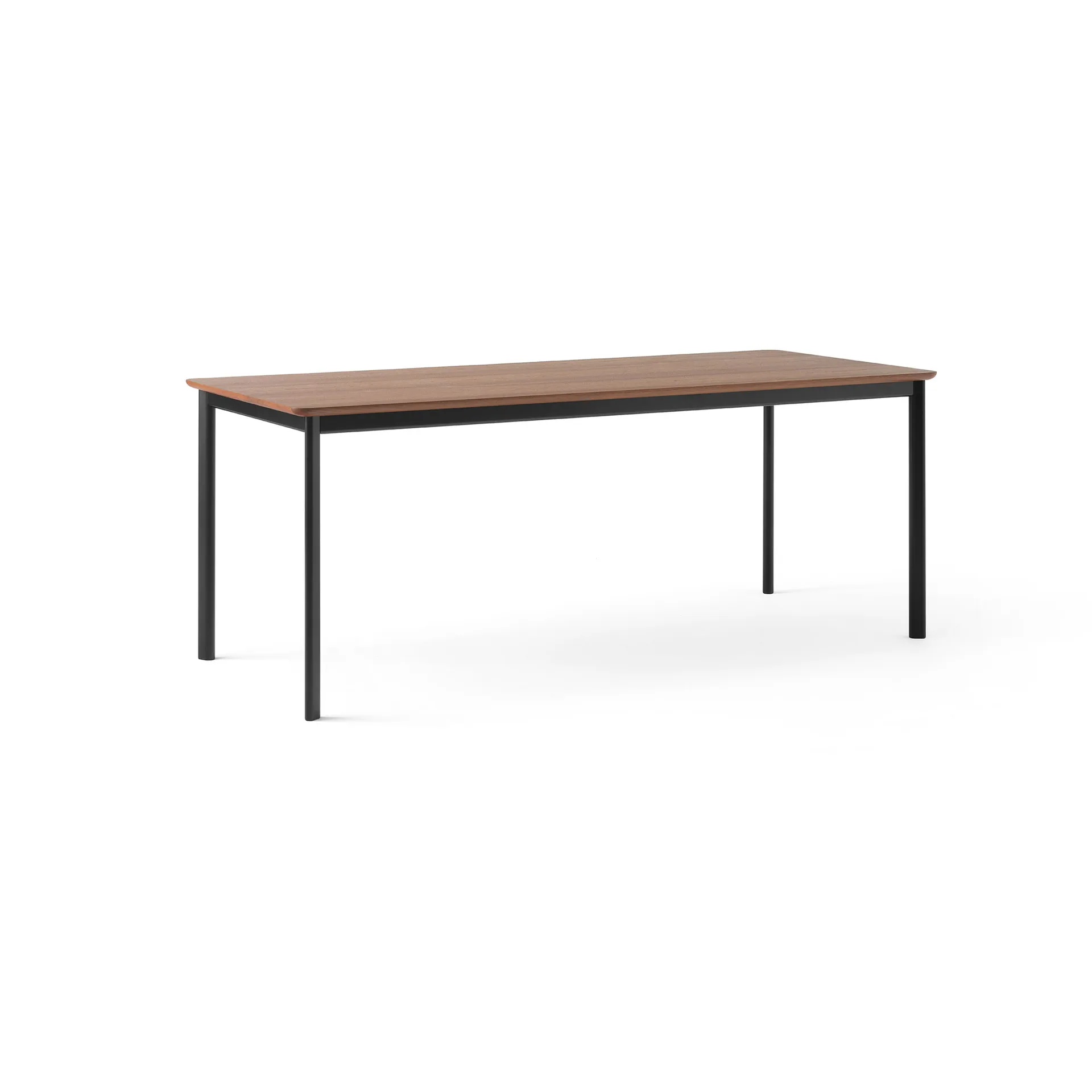 Drip HW116 dining table 83x193 cm, Black frame-clear lacq. walnut &Tradition